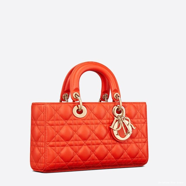 Cheap Cannage Orange Lambskin Medium D-Joy Bag Lady 0811 Luxury